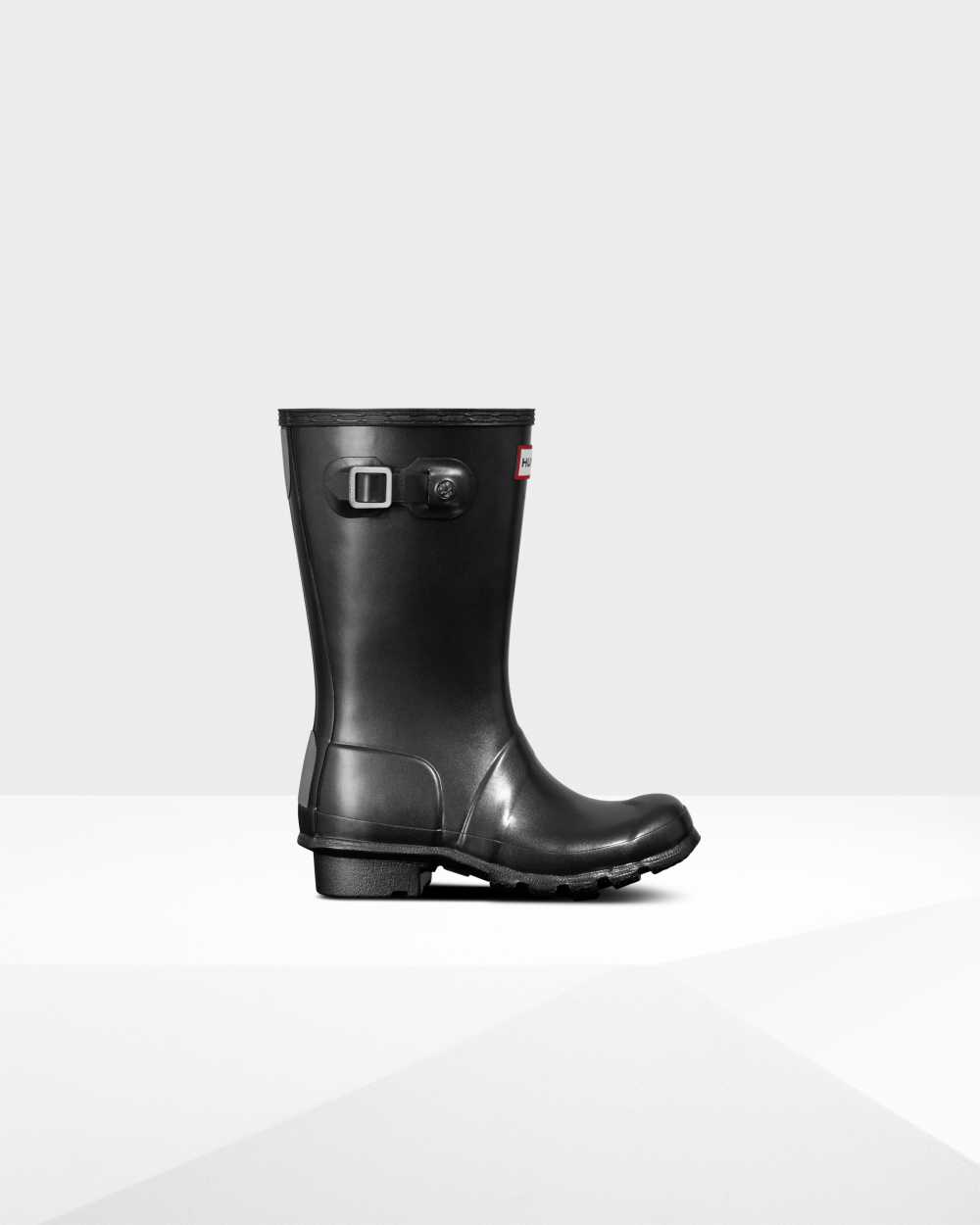 Hunter Original Big Pearlized Kids Rain Boots NZ-24536H Black